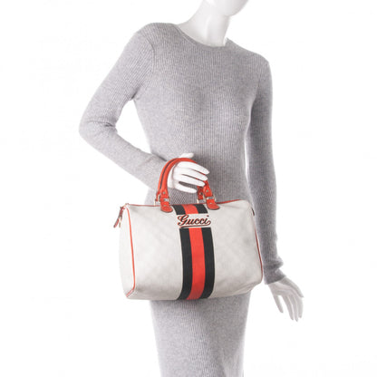 Gucci GG Plus Monogram Web Stripe Medium Joy Boston Orange 2 of 11
