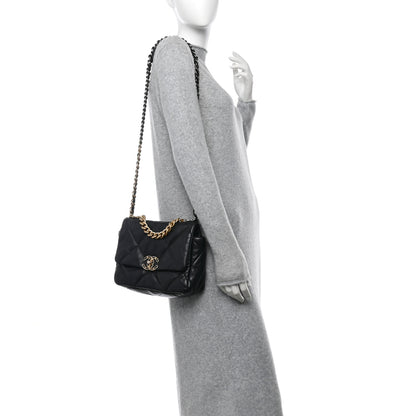 Chanel Lambskin Quilted Medium Chanel 19 Flap Black 2 of 10