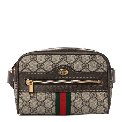 Gucci GG Supreme Monogram Web Small Ophidia Belt Bag 85 34 Dark Brown 1 of 10