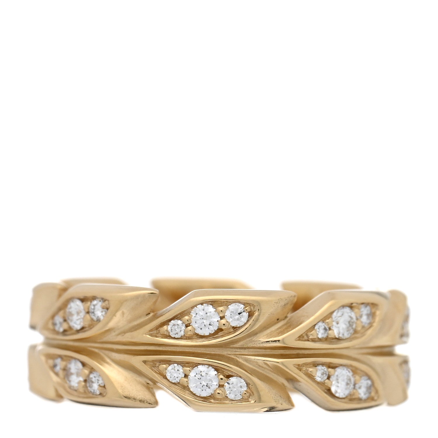 Tiffany 18K Yellow Gold Diamond Victoria Vine Band Ring 49 5 1 of 4