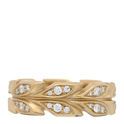 Tiffany 18K Yellow Gold Diamond Victoria Vine Band Ring 49 5 1 of 4