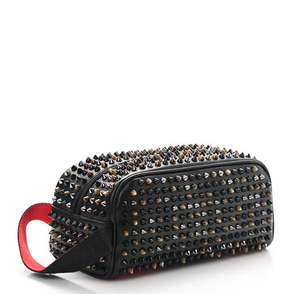 Christian Louboutin Calfskin Spikes Mens Blaster Toiletry Bag Black 4 of 8