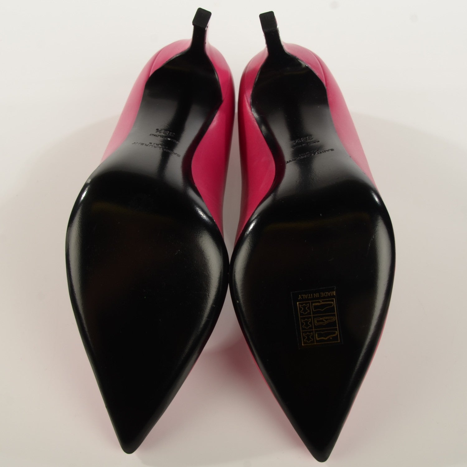 Saint Laurent Calfskin Classic Paris 105 Escarpin Pumps 38.5 Fuchsia 5 of 9