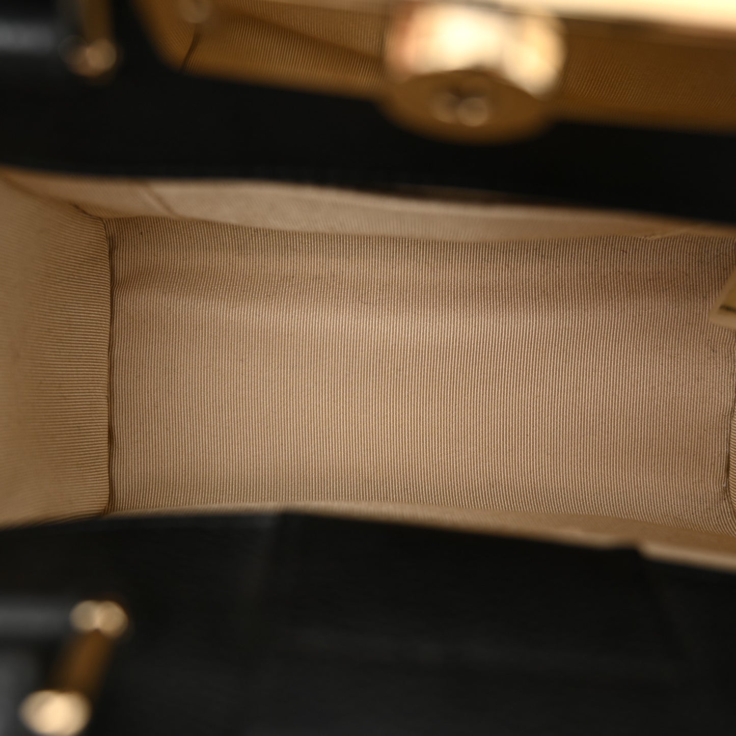 Grained Calfskin Stitched Mini Label Click Shopper Tote Black