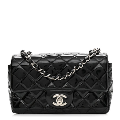 Chanel Patent Calfskin Quilted Mini Rectangular Flap Black 1 of 9