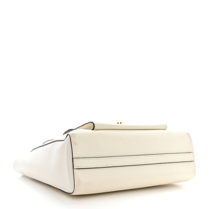 Prada Saffiano Soft Calfskin Front Pocket Zippered Tote White 4 of 20