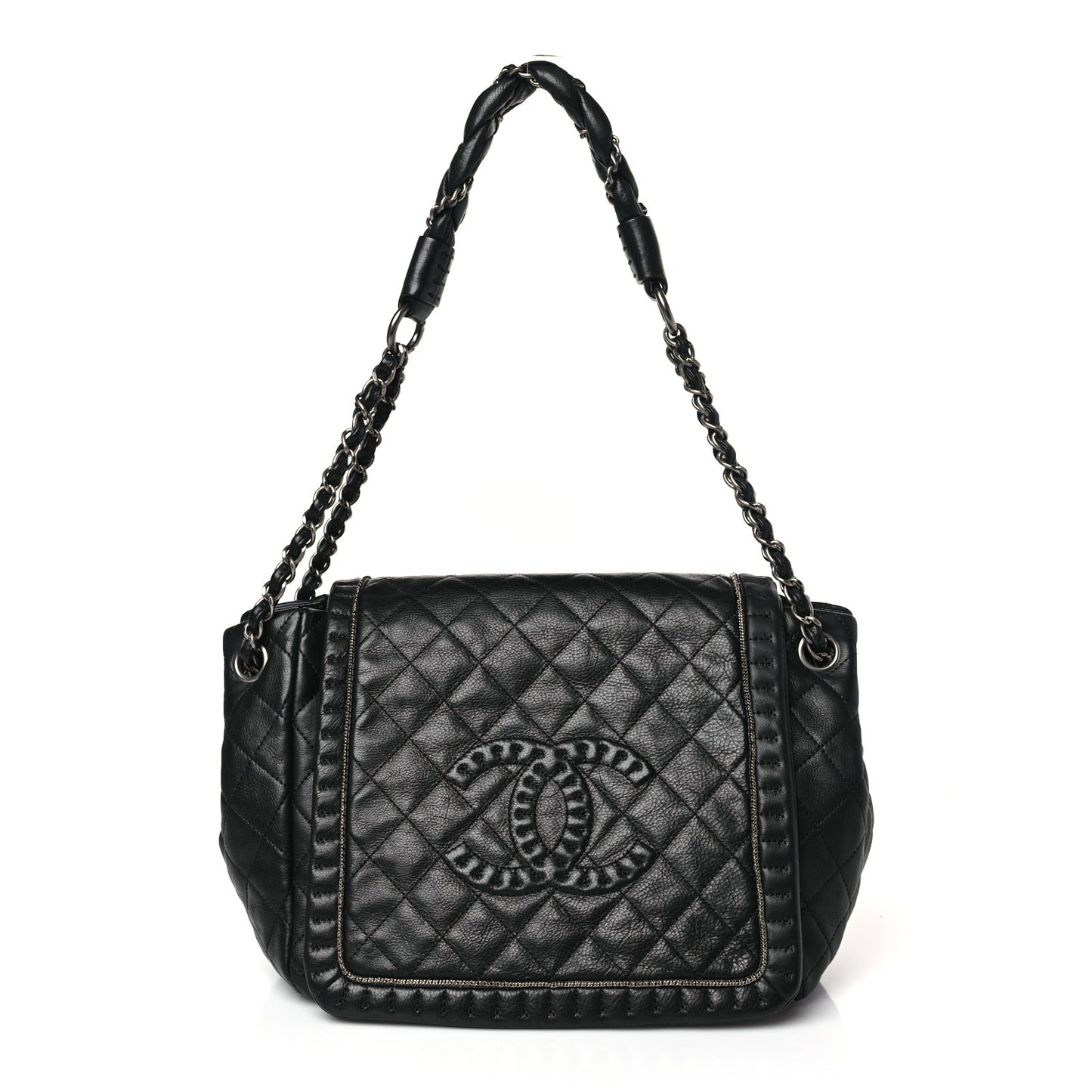 Calfskin Quilted Istanbul Accordion Flap Black