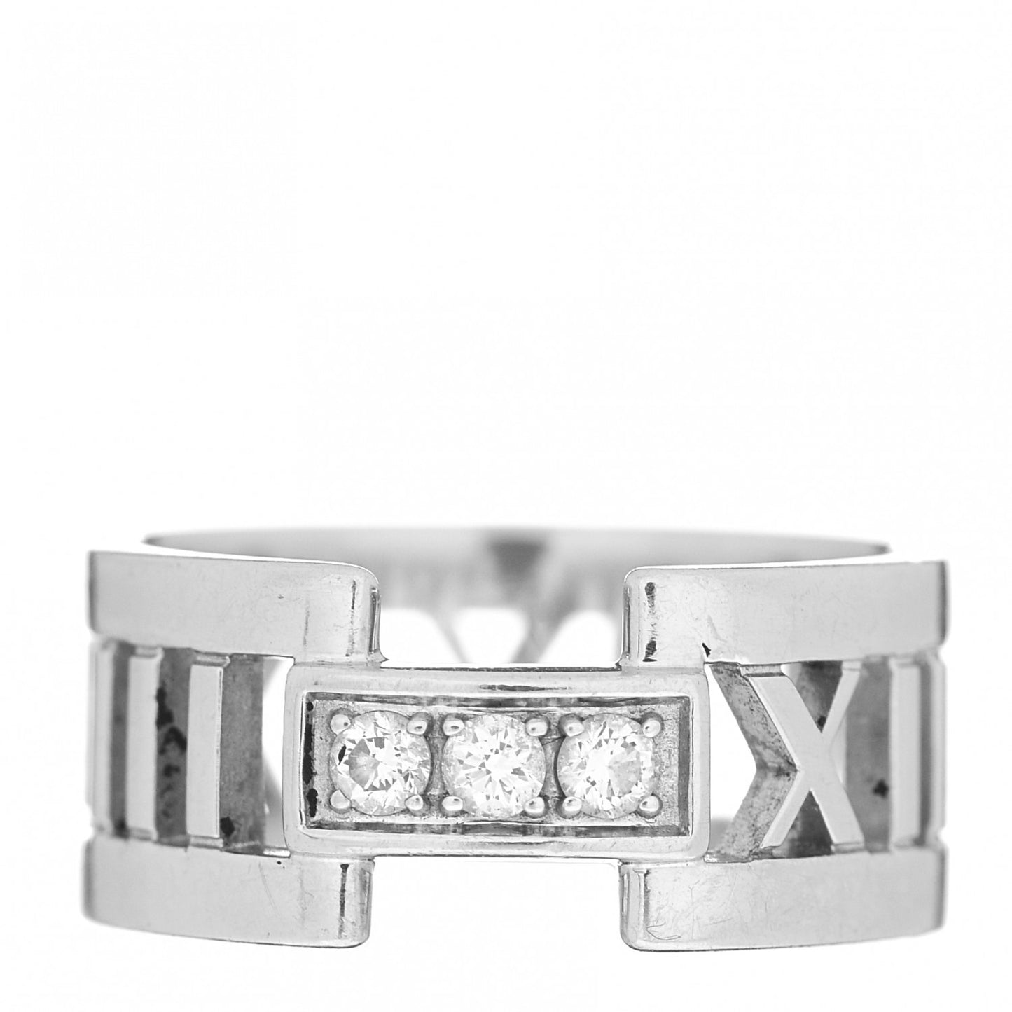 18K White Gold Diamond Open Atlas Ring 50 5.5