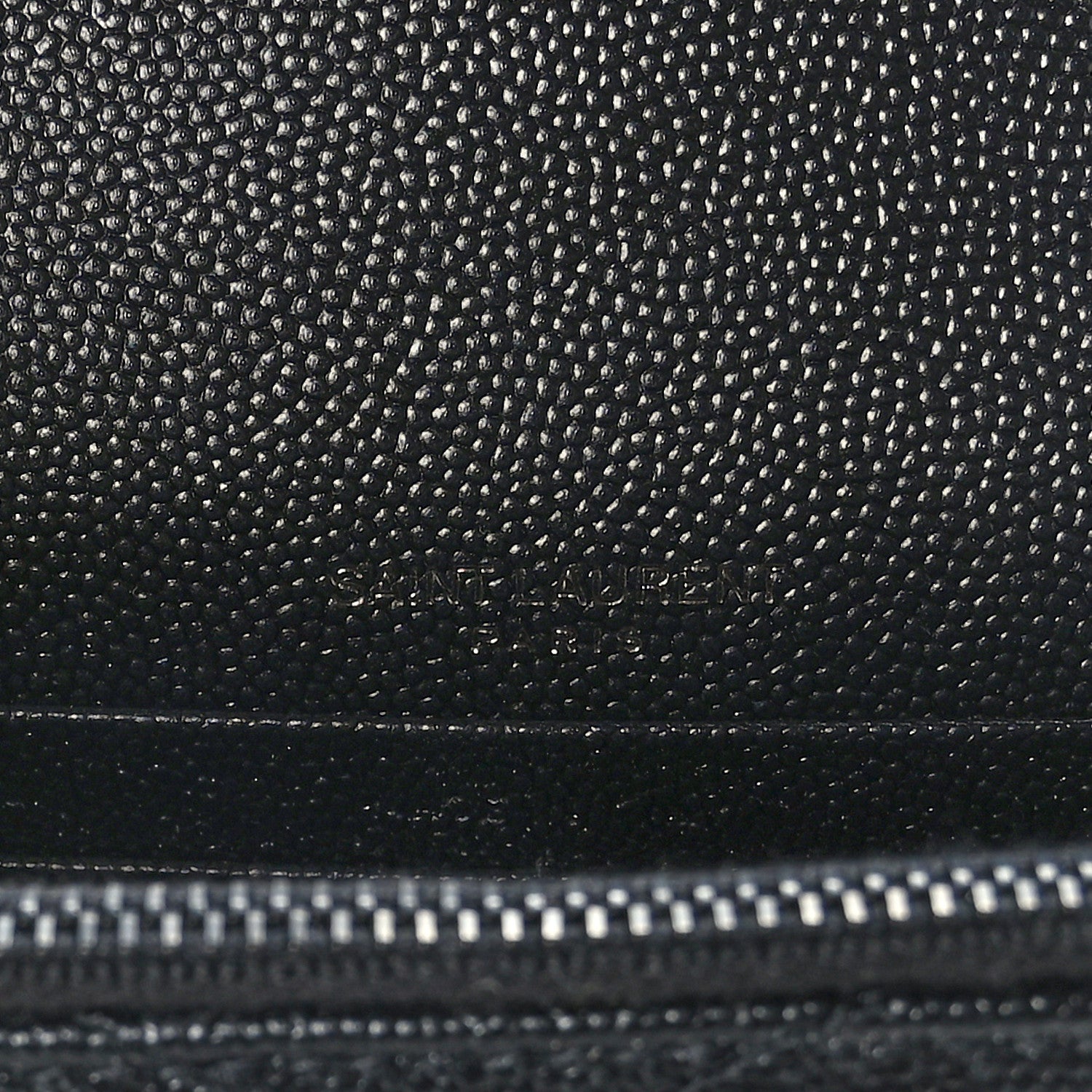 Saint Laurent Grain De Poudre Matelasse Chevron Monogram Monochrome Envelope Chain Wallet Black 6 of 11