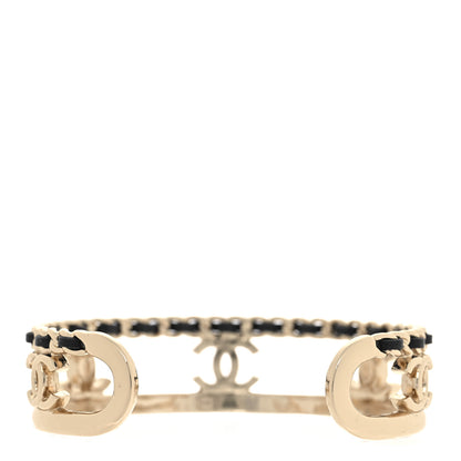 Chanel Metal Lambskin Chain CC Bracelet M Gold 3 of 5