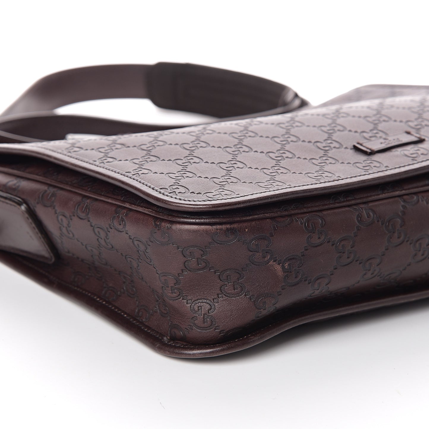 Guccissima Flap Messenger Bag Dark Brown