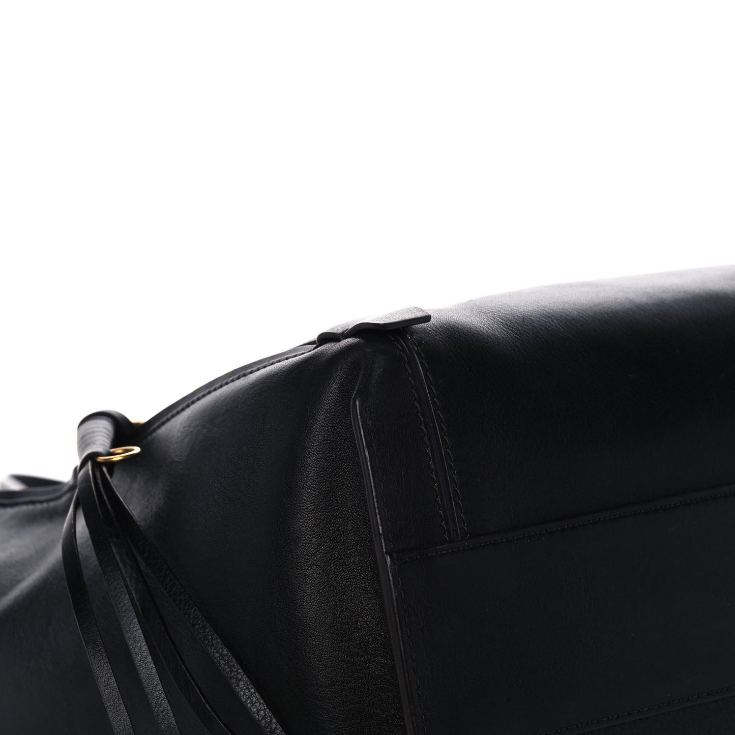 Smooth Calfskin Medium Milo Shopping Tote Black