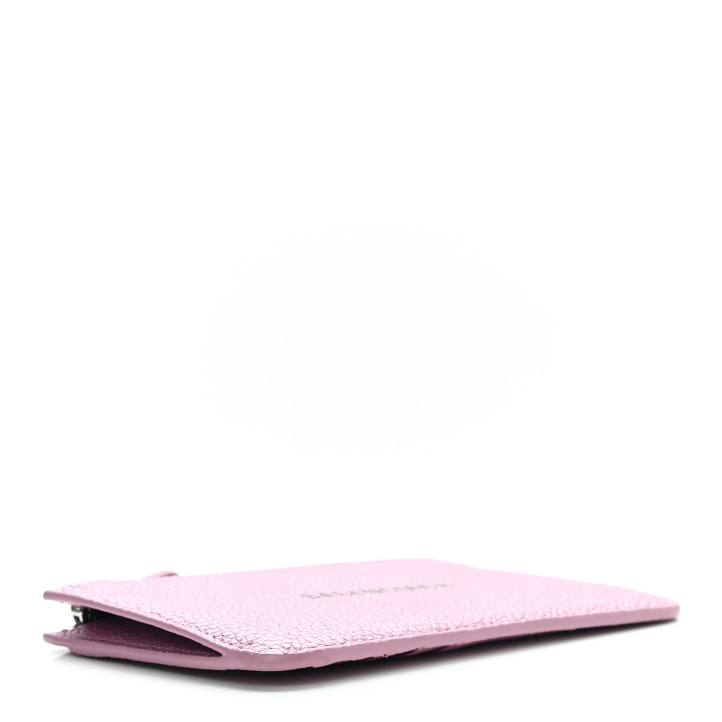 Metallic Grained Calfskin Logo Large Cash Long Coin Card Holder Pink Black