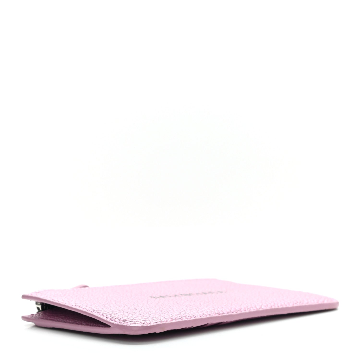 Balenciaga Metallic Grained Calfskin Logo Large Cash Long Coin Card Holder Pink Black 3 of 7