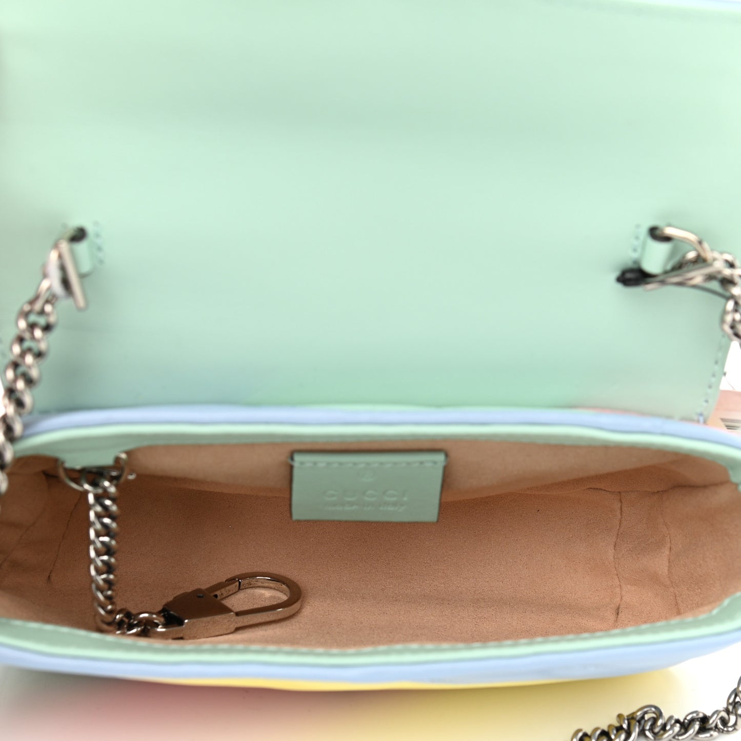 Calfskin Matelasse Diagonal Super Mini GG Marmont Shoulder Bag Multicolor Pastel