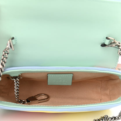Gucci Calfskin Matelasse Diagonal Super Mini GG Marmont Shoulder Bag Multicolor Pastel 5 of 12