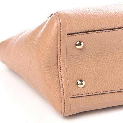 Gucci Pebbled Calfskin Small Soho Top Handle Bag Camelia 10 of 11