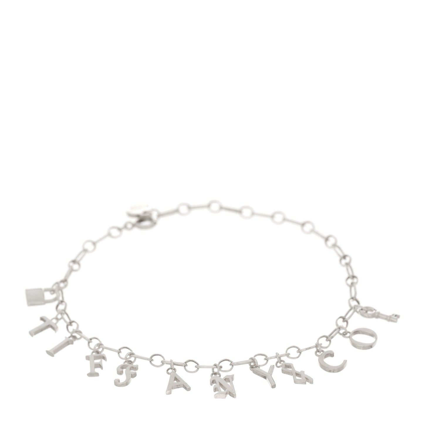 Sterling Silver Enamel Love Notes Logo Charm Bracelet Blue