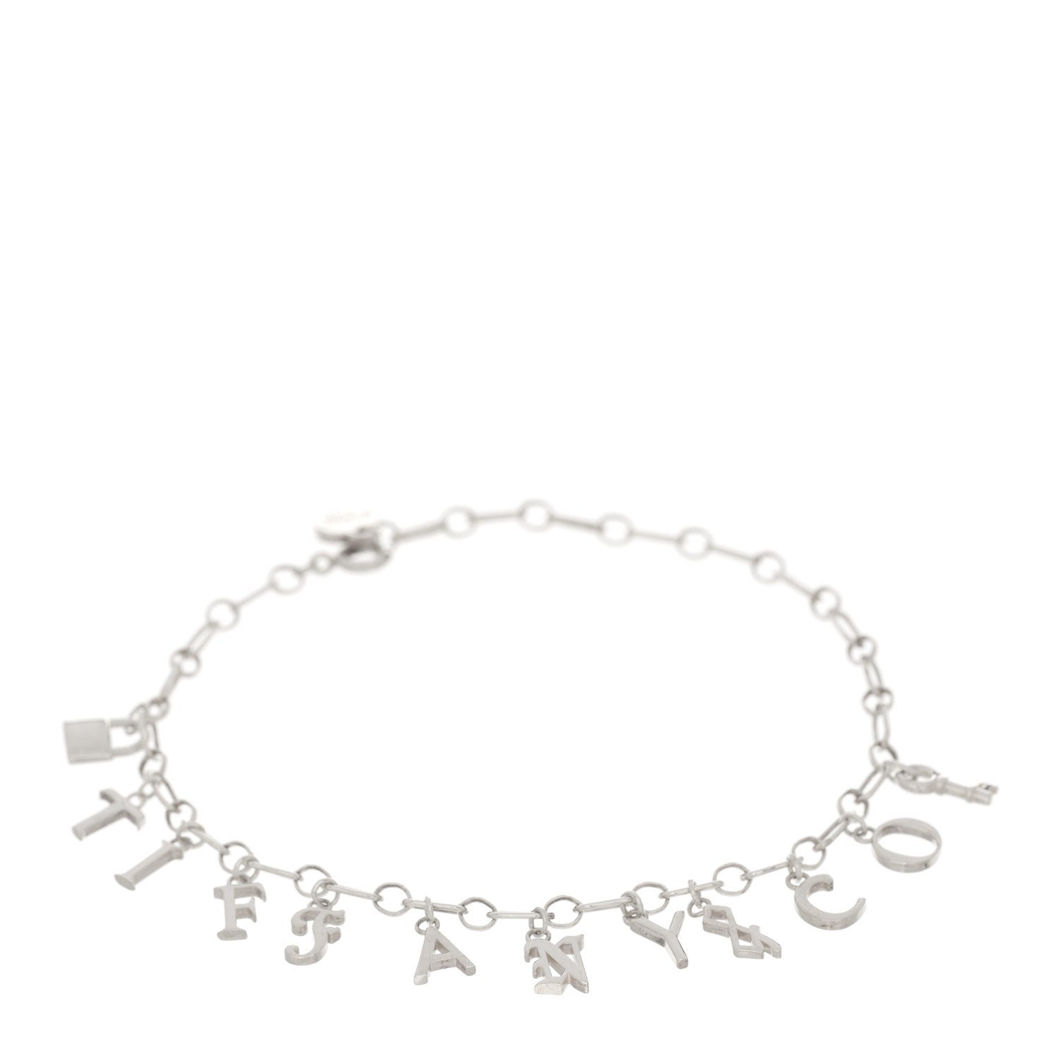 Tiffany Sterling Silver Enamel Love Notes Logo Charm Bracelet Blue 1 of 5