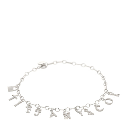 Tiffany Sterling Silver Enamel Love Notes Logo Charm Bracelet Blue 1 of 5