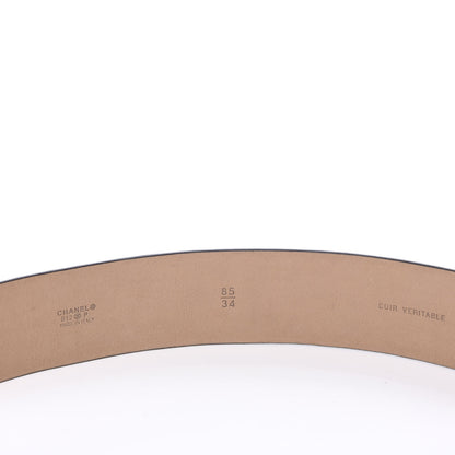 Chanel Patent Calfskin Quilted Lucky Symbols CC Belt 85 34 Black 4 of 4
