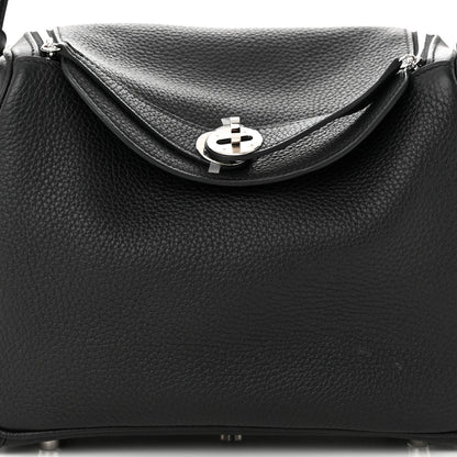 Hermes Taurillon Clemence Lindy 26 Black 8 of 11