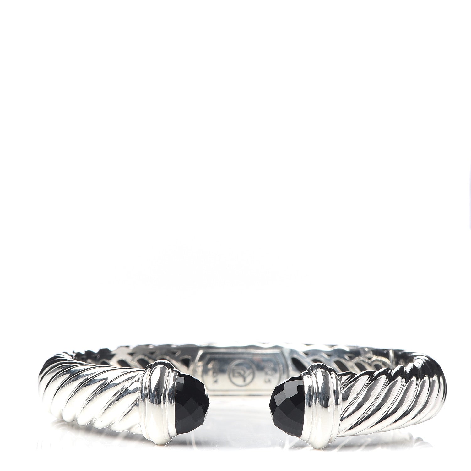 David Yurman Sterling Silver Black Onyx 10mm Waverly Bracelet 1 of 4