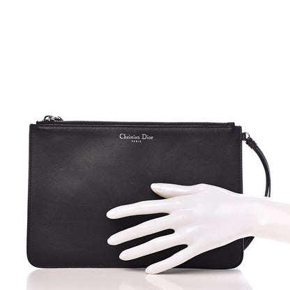 Christian Dior Calfskin Diorissimo Pouch Black 2 of 11