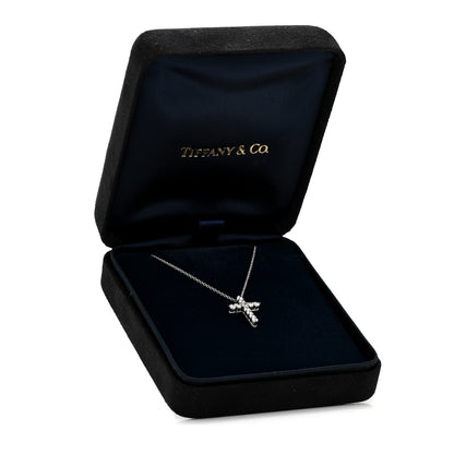 Tiffany Platinum Diamond Small Cross Pendant Necklace 8 of 8