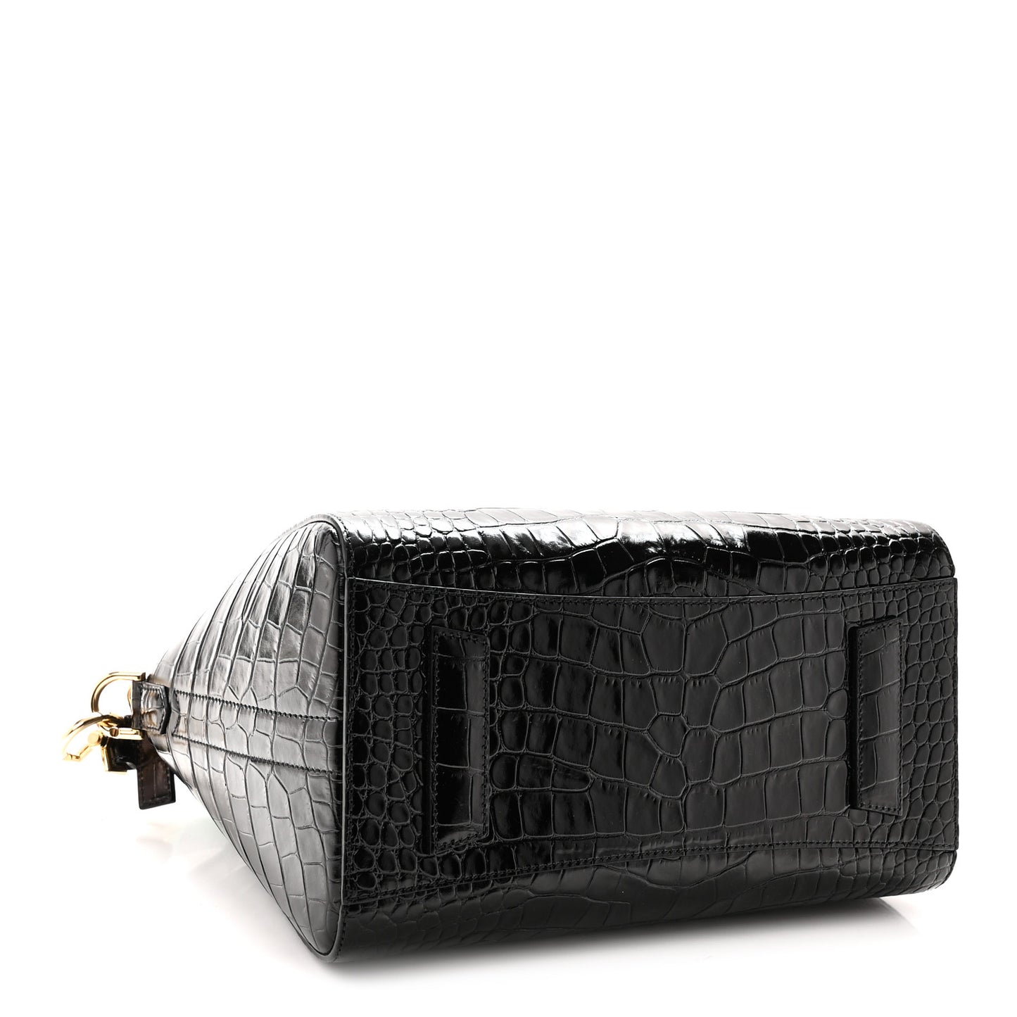 Calfskin Crocodile Embossed Small Antigona Black