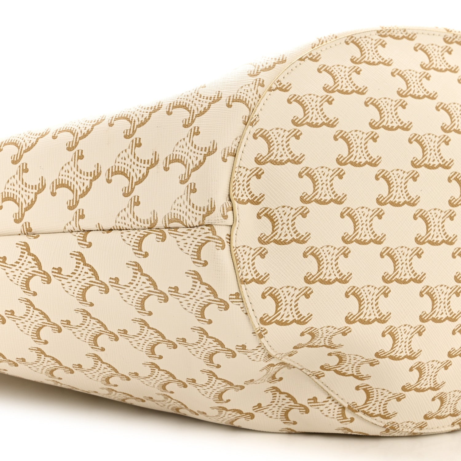 Celine Calfskin Canvas Triomphe Large Couffin White 9 of 10