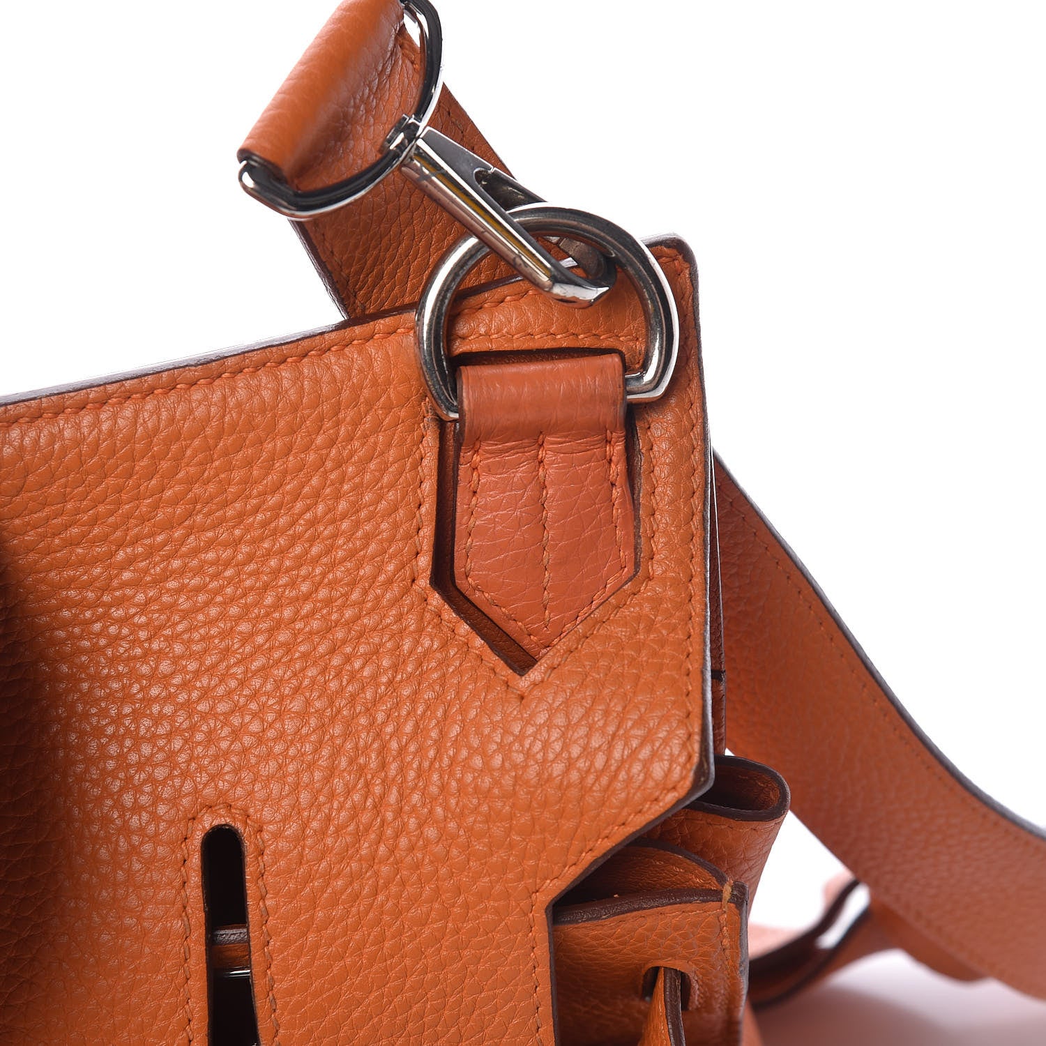 Hermes Taurillon Clemence Jypsiere 34 Orange 15 of 19