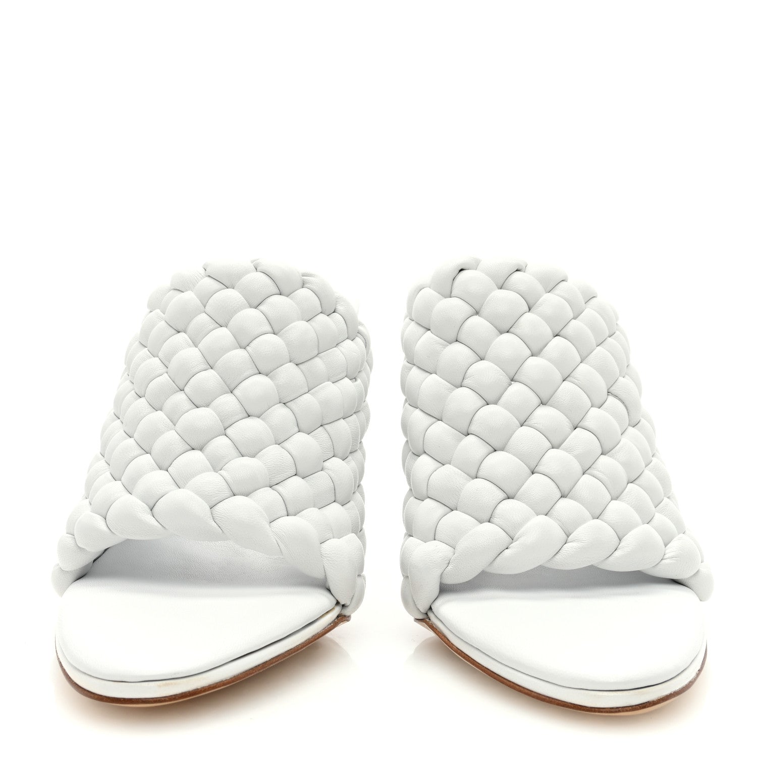 Bottega Veneta Nappa Padded Intreccio The Curve Sandals 38 Optic White 3 of 8