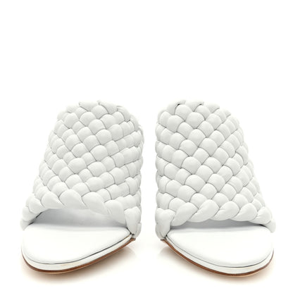 Bottega Veneta Nappa Padded Intreccio The Curve Sandals 38 Optic White 3 of 8