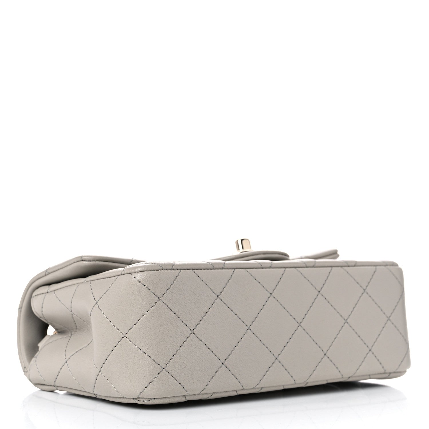 Chanel Lambskin Quilted Mini Rectangular Flap Grey 4 of 10