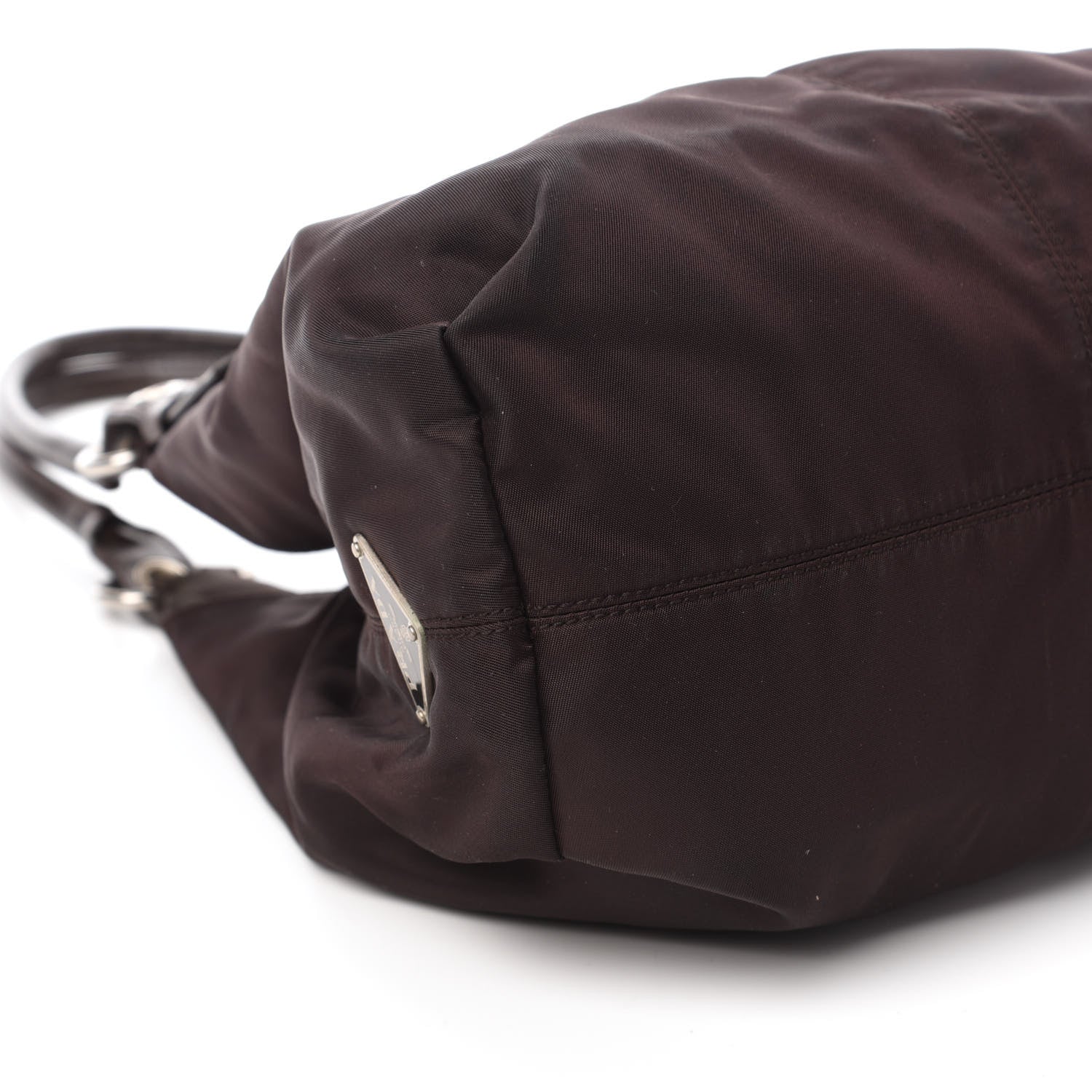 Prada Tessuto Nylon Calfskin Shoulder Bag Moro 6 of 10