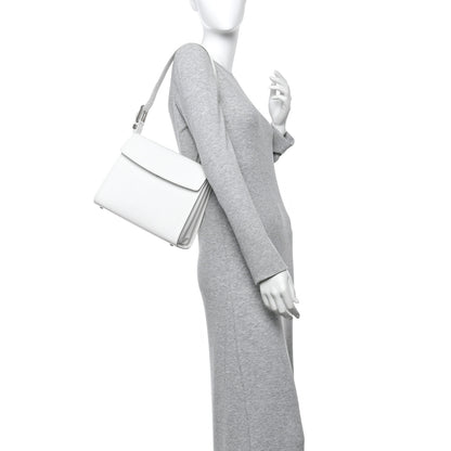 Balenciaga Patent Calfskin Lizard Embossed Medium Ghost Shoulder Bag Optic White 2 of 12
