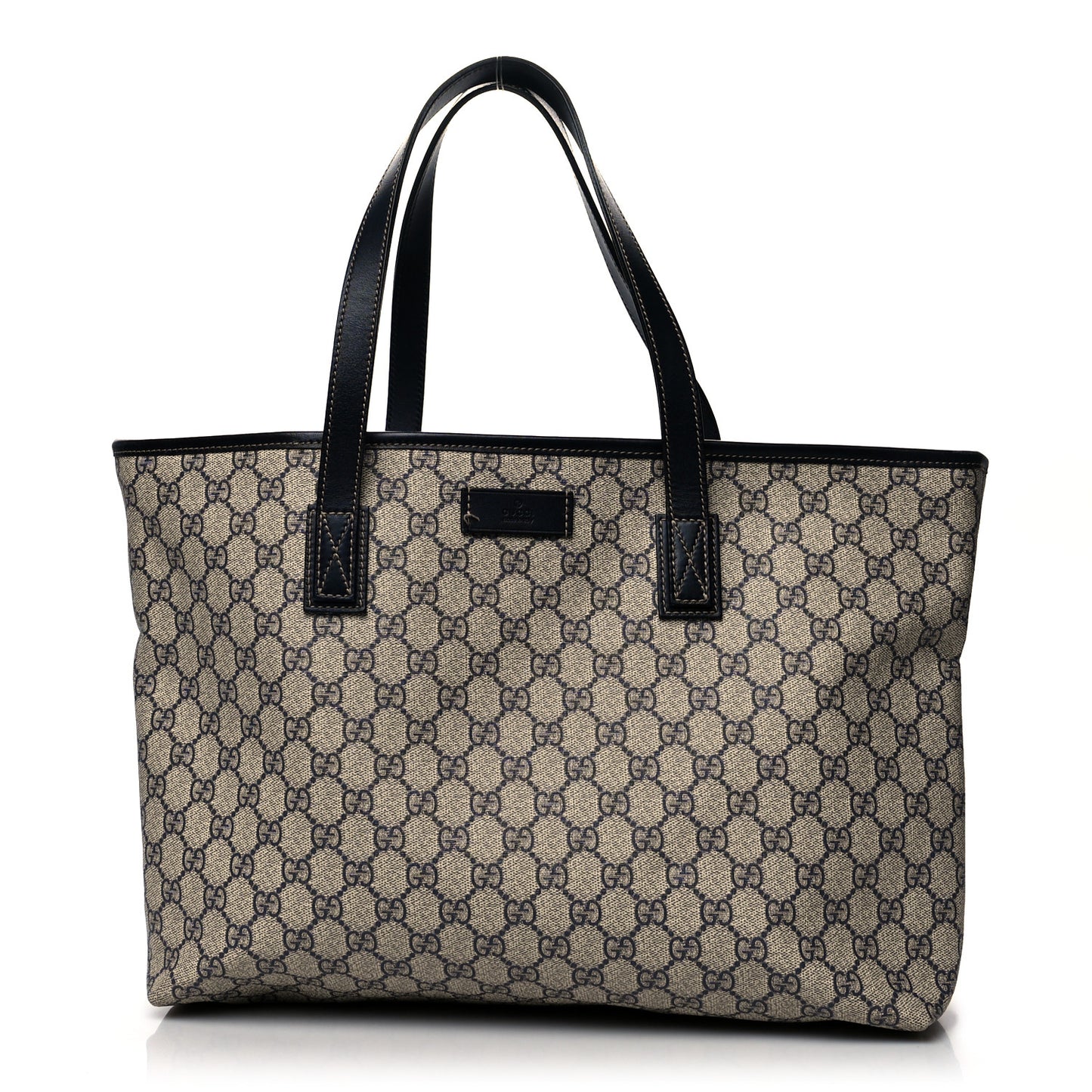 GG Supreme Monogram Medium Zippered Shopping Tote Navy