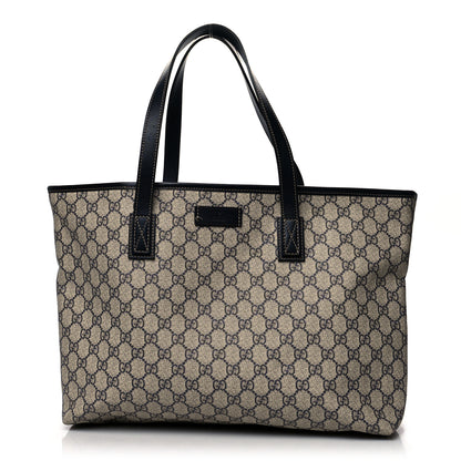 Gucci GG Supreme Monogram Medium Zippered Shopping Tote Navy 1 of 11