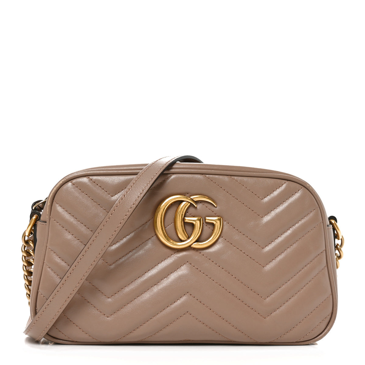 Gucci Calfskin Matelasse Small GG Marmont Chain Shoulder Bag Porcelain Rose 1 of 12