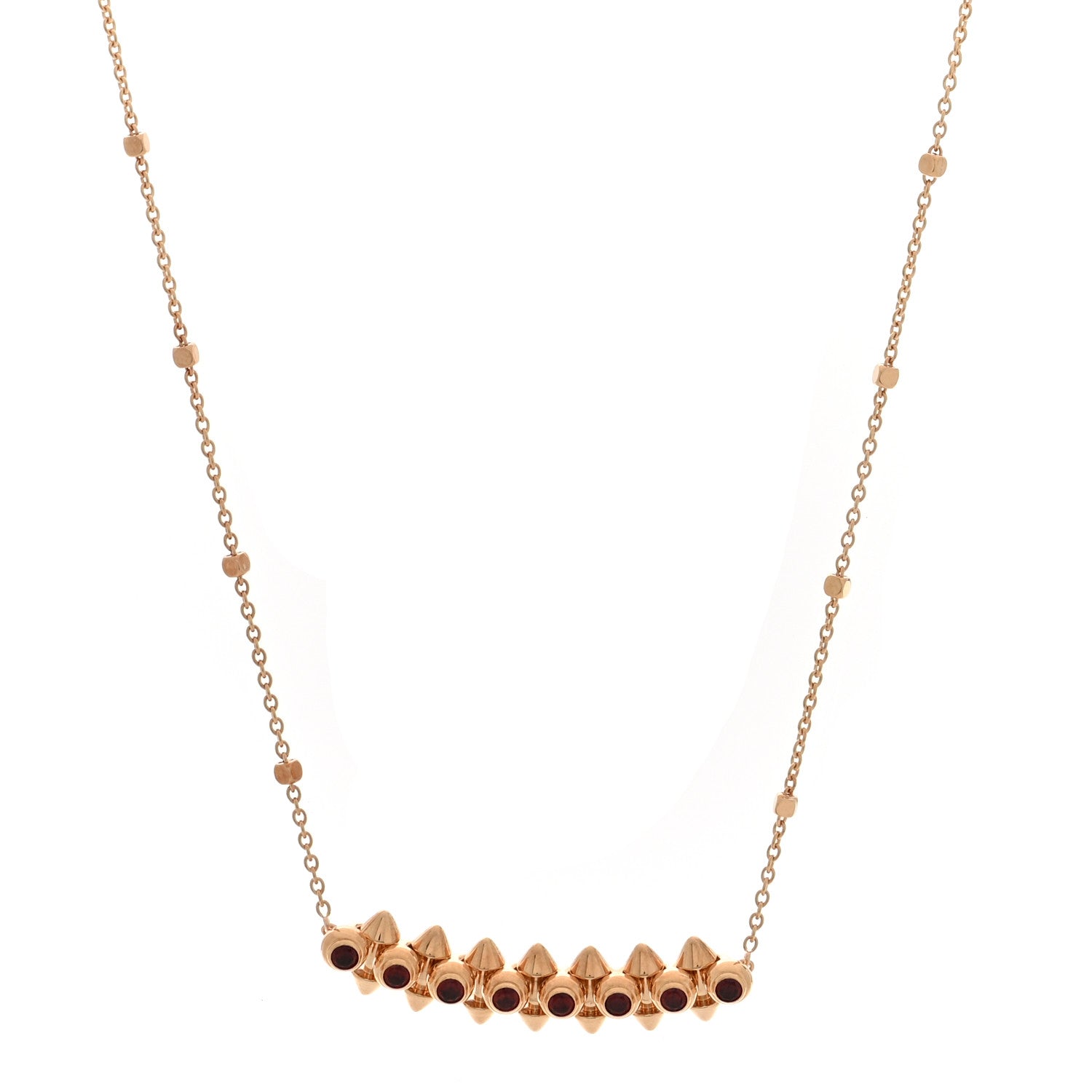 Cartier 18K Pink Gold Garnet Clash de Cartier Necklace 1 of 4