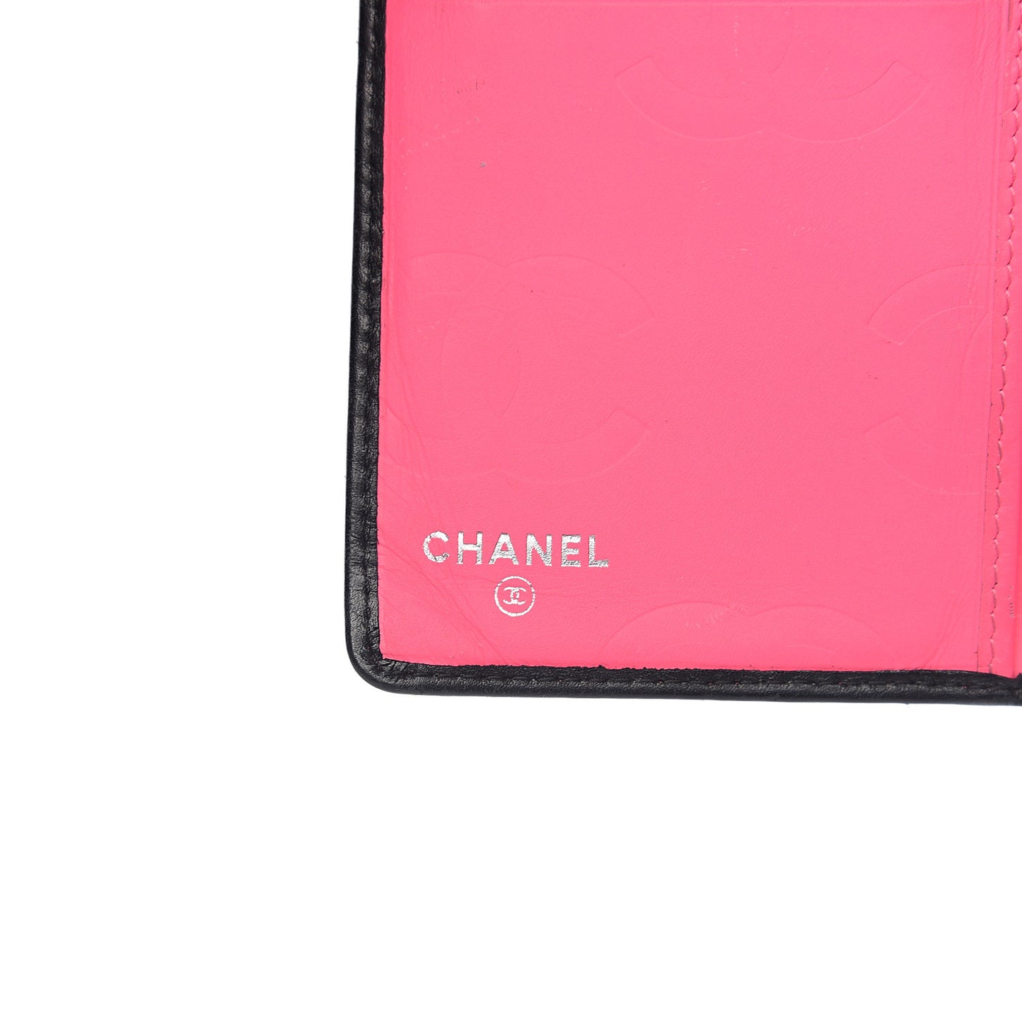 Calfskin Quilted Cambon Yen Wallet Black White