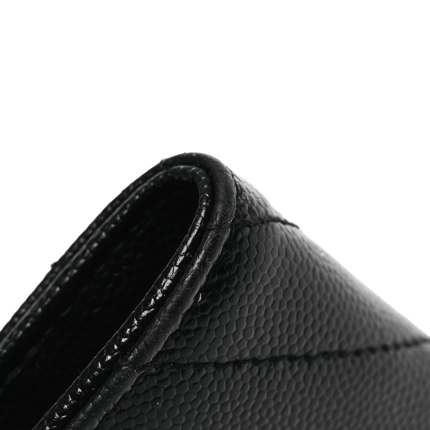 Saint Laurent Grain De Poudre Matelasse Chevron Monogram Flap Wallet Black 15 of 16