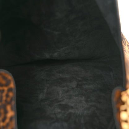 Saint Laurent Suede Leopard Print Medium Suzanne Hobo Manto Naturale 6 of 11
