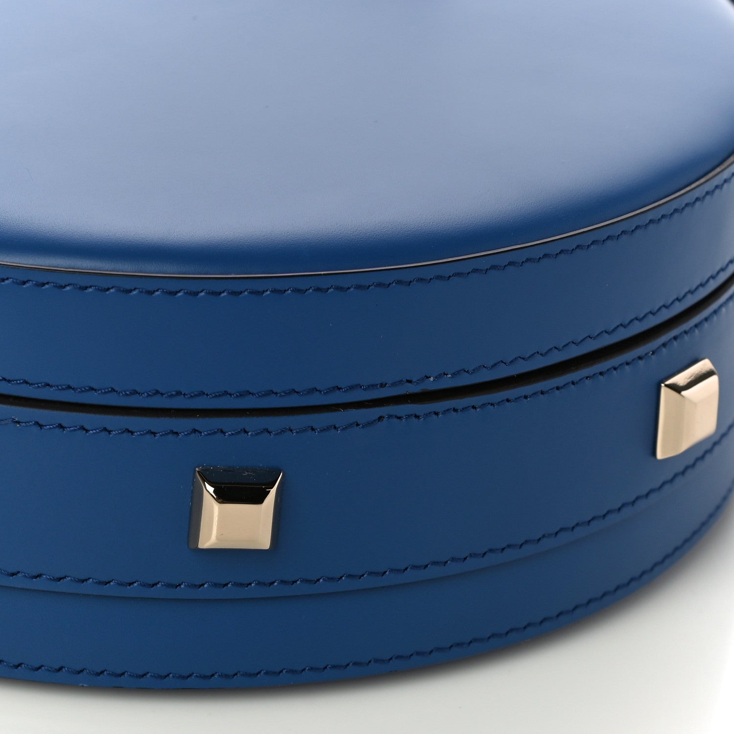 Salvatore Ferragamo Calfskin Round Studio Crossbody Blue 6 of 9