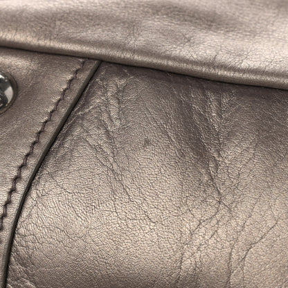 Prada Metallic Soft Calfskin Two Pocket Hobo Fumo Mordore 15 of 18