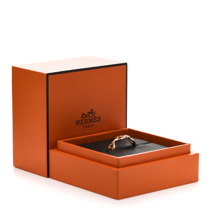 Hermes 18K Rose Gold PM Chaine D'Ancre Enchainee Ring 52 6 6 of 6