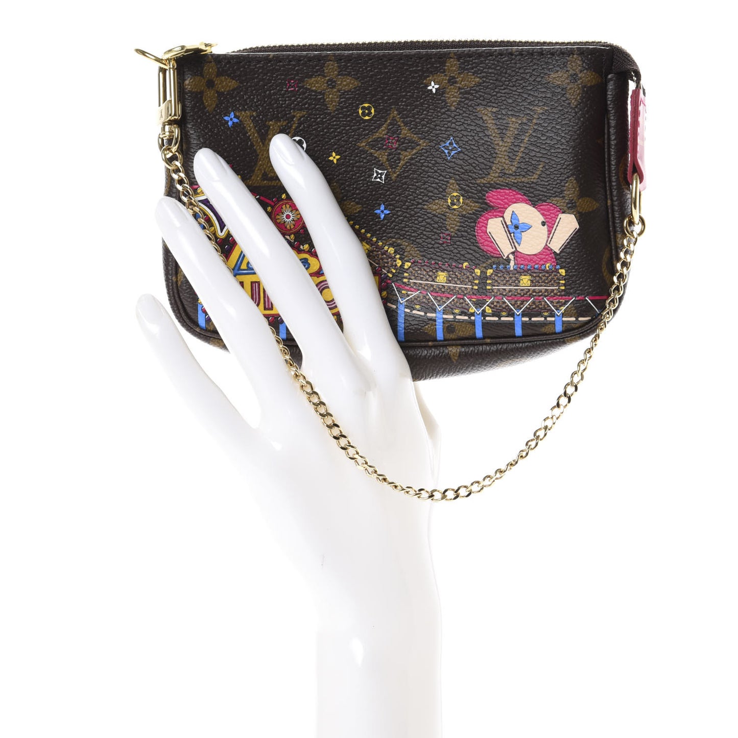 Monogram 2020 Christmas Animation Roller Coaster Mini Pochette Accessories Pivoine
