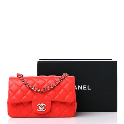 Chanel Lambskin Quilted Mini Rectangular Flap Red 10 of 10