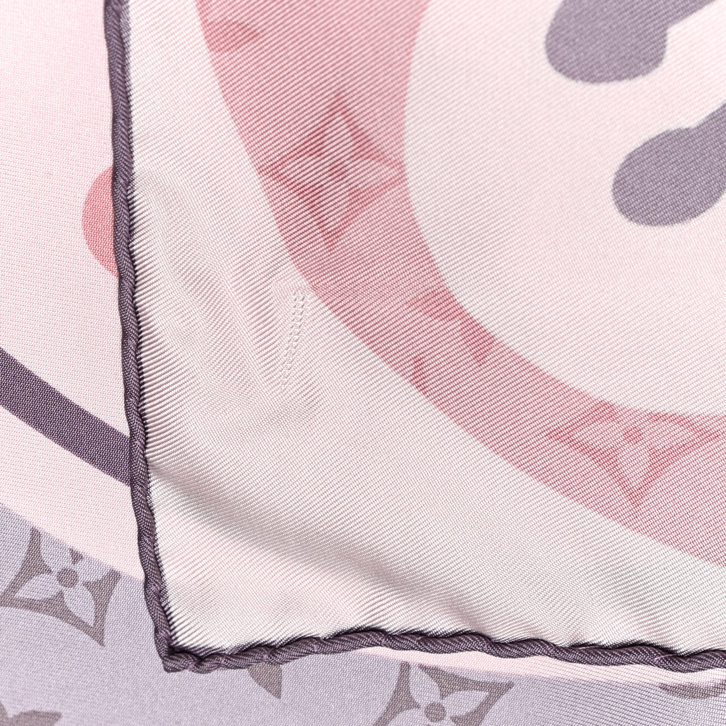 Silk Monogram Floral Scarf Pink
